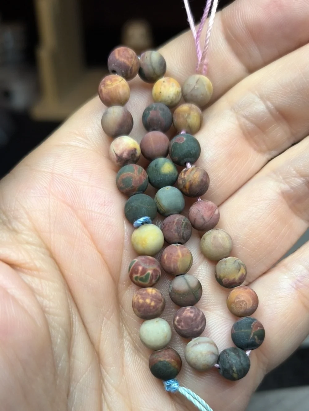 #5- 6mm Matte Red Creek Jasper Beads - 8-inch Stone Strand